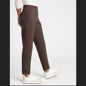 NWT Athleta Venice Heathered Pintuck Pant Dark Brown Heather Size Small #631857